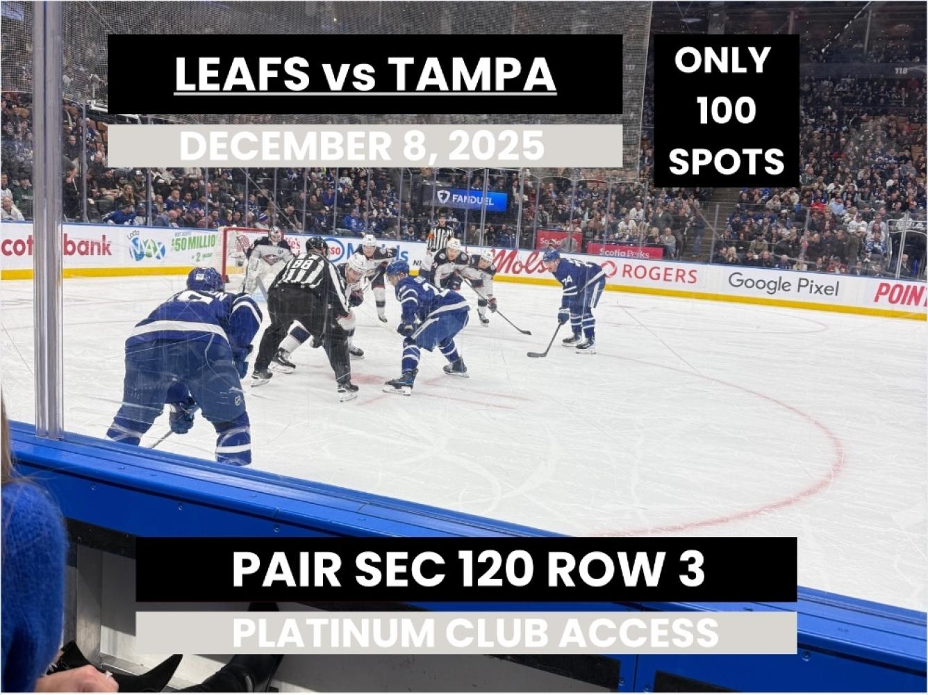 3RD ROW BLUE LINE LEAFS DEC 8