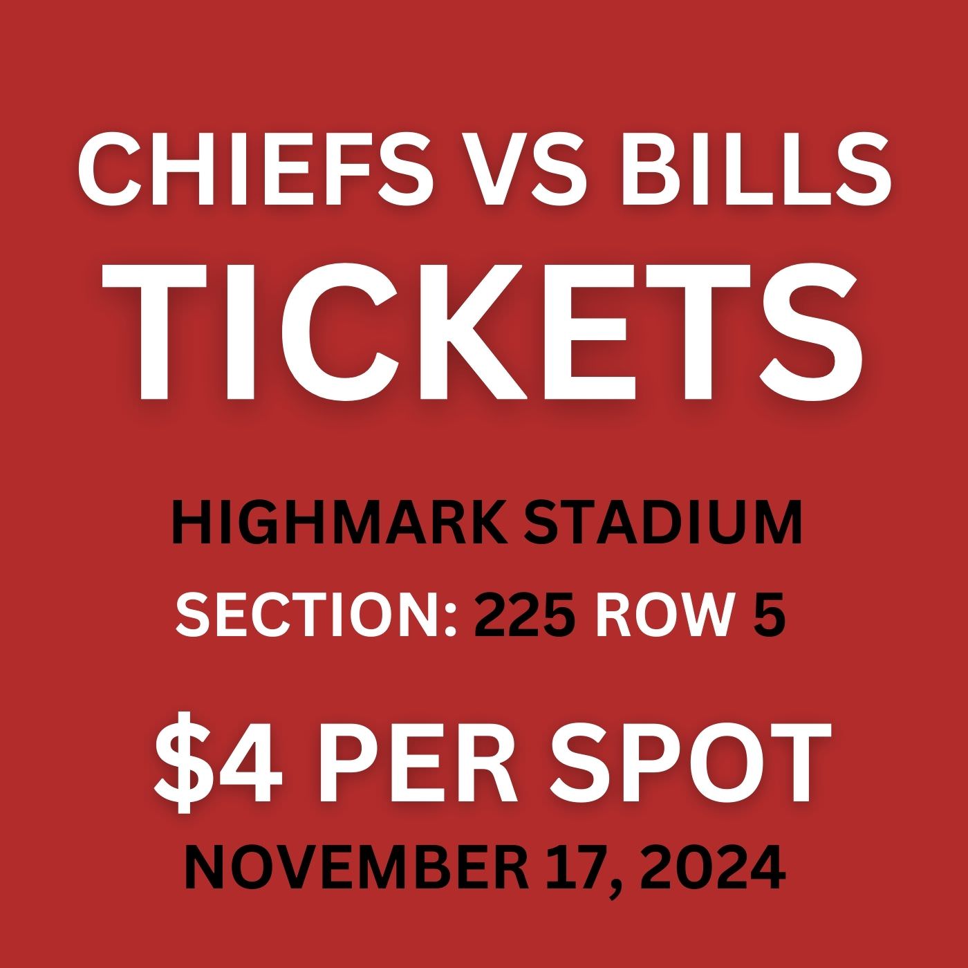 Chiefs @ Bills- Sun Nov 17th