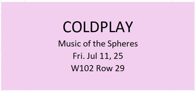 2 Coldplay Tix