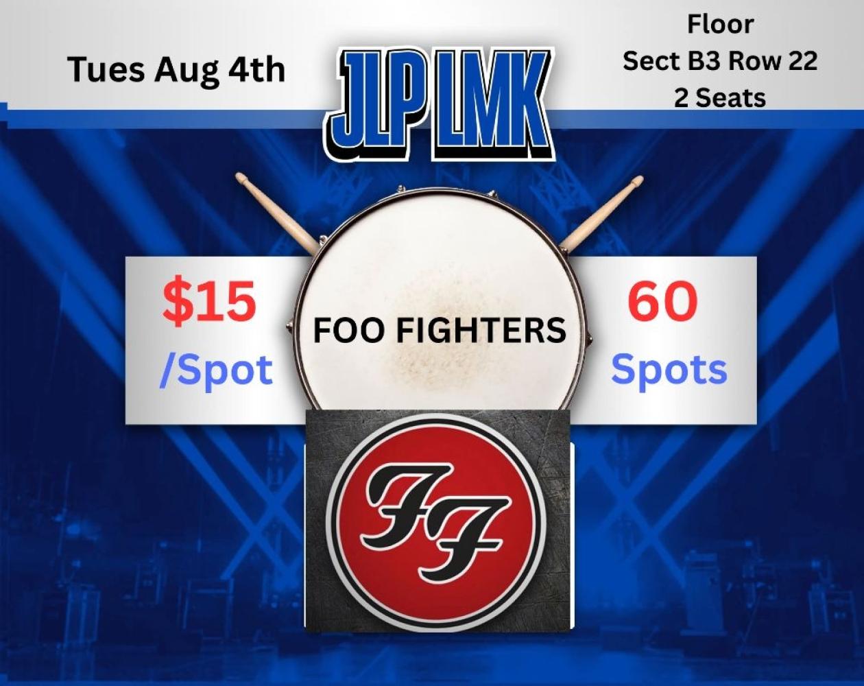 FOO Fighters Floor Seats