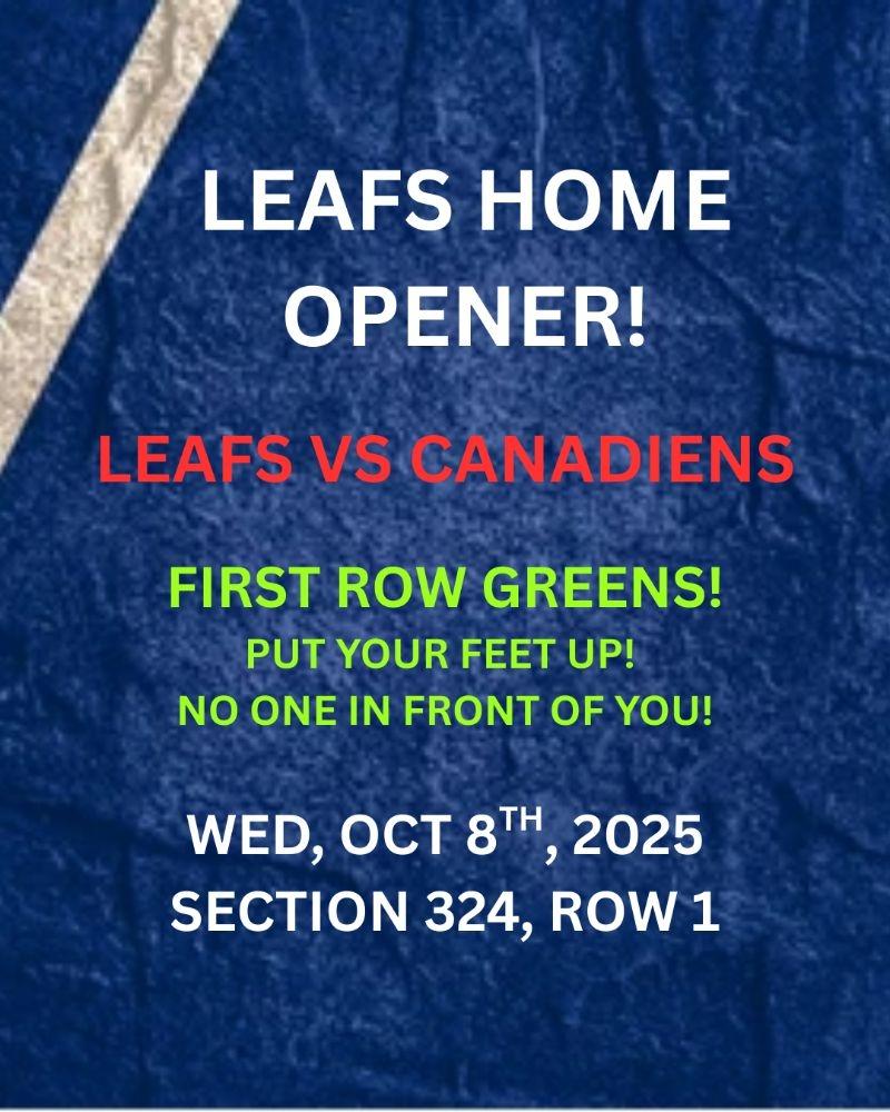 Home Opener! Leafs vs Habs