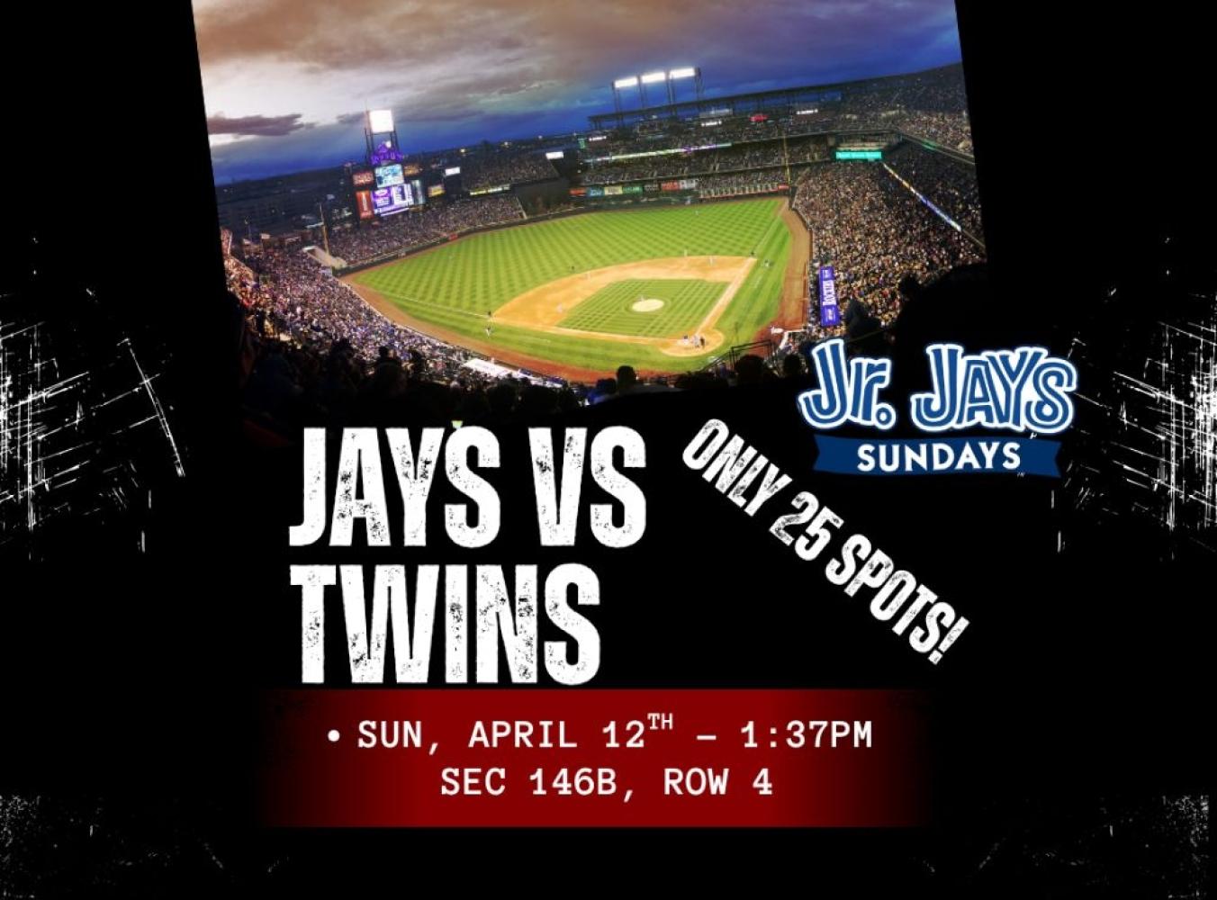 Jays vs Twins - Jr Jays Sunday