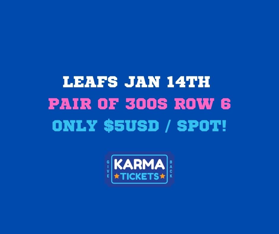 LEAFS JAN 14 300s PAIR