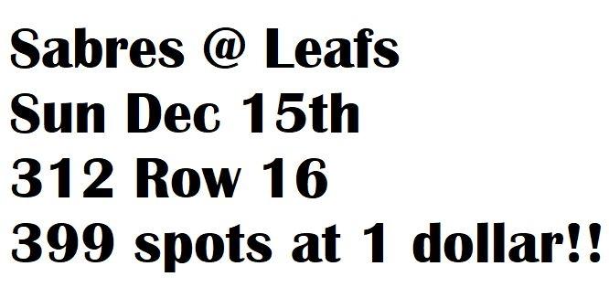 Sabres @ Leafs - Dec 15th