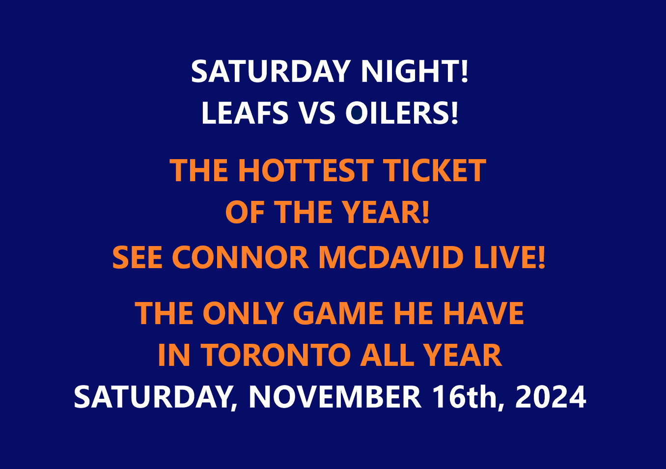 See McDavid! Leafs vs Oilers