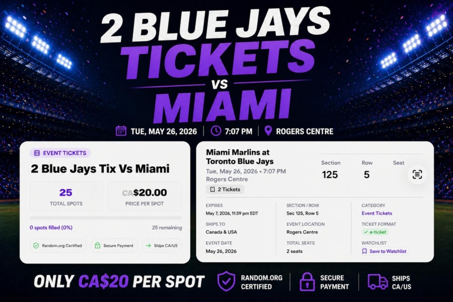 2 Blue Jays Tix Vs Miami