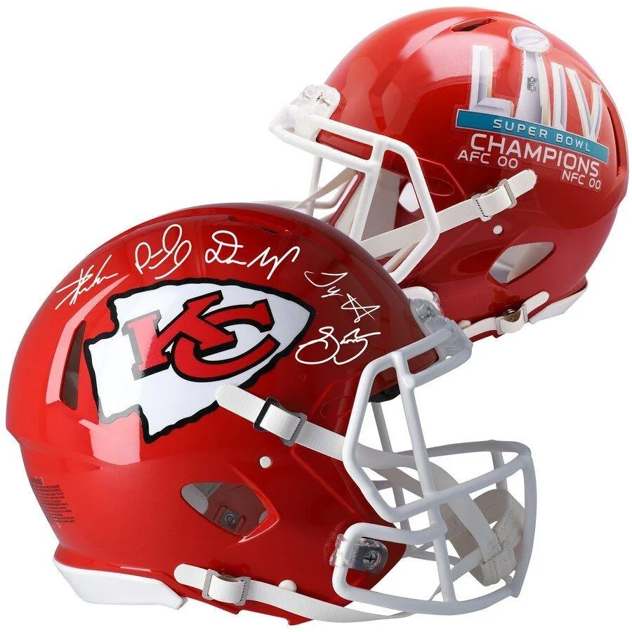 CHIEFS MULTI SIGNED SB HELMET