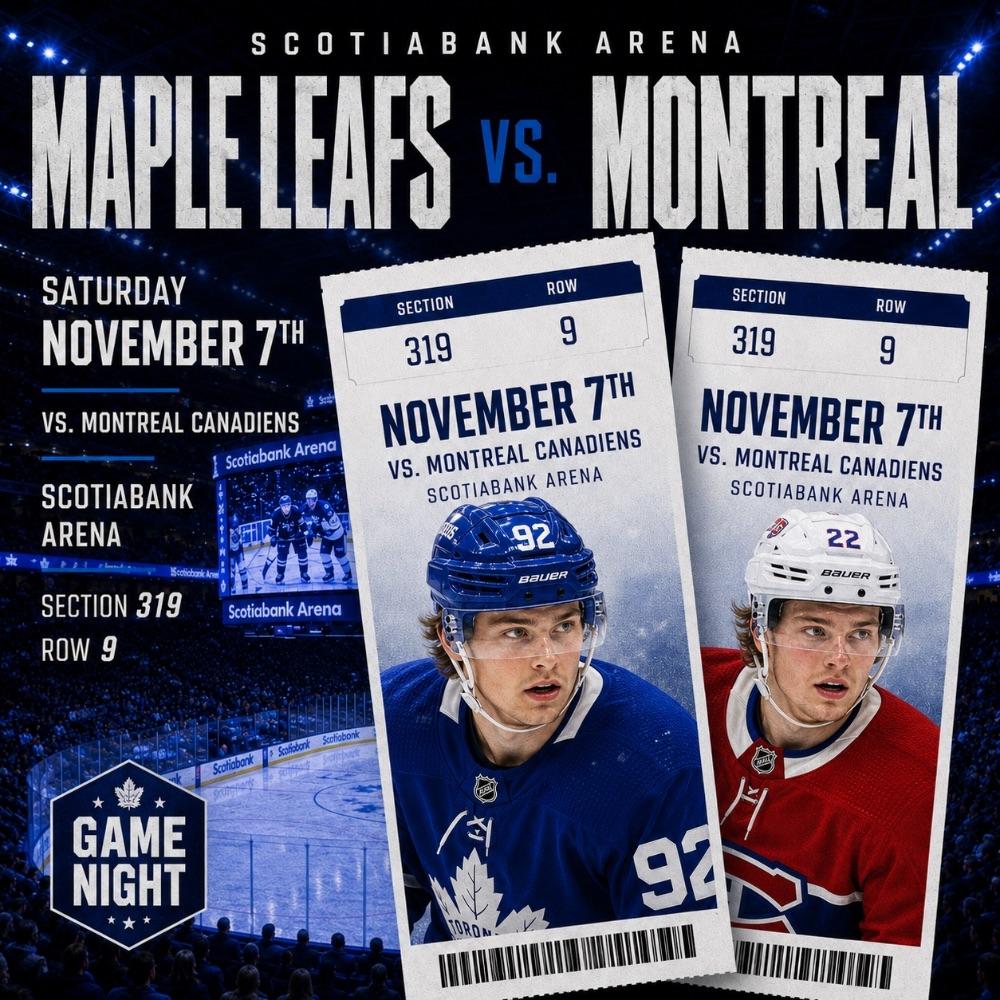 $7 HABS vs. Leafs Sat.Nov. 7th