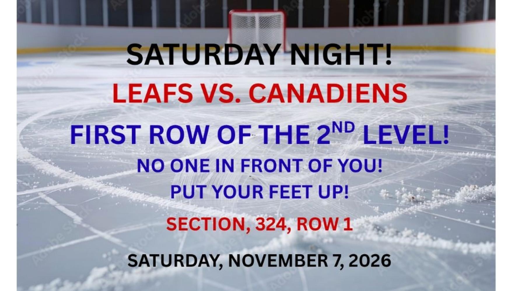 Leafs v Canadiens Row 1 Green