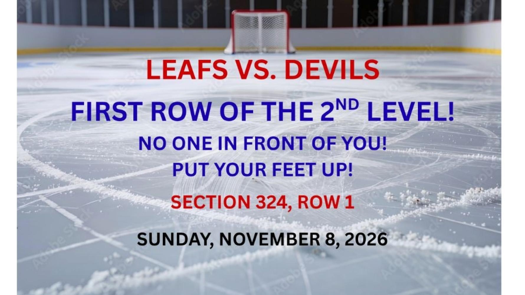 Leafs v Devils - 1st Row Green