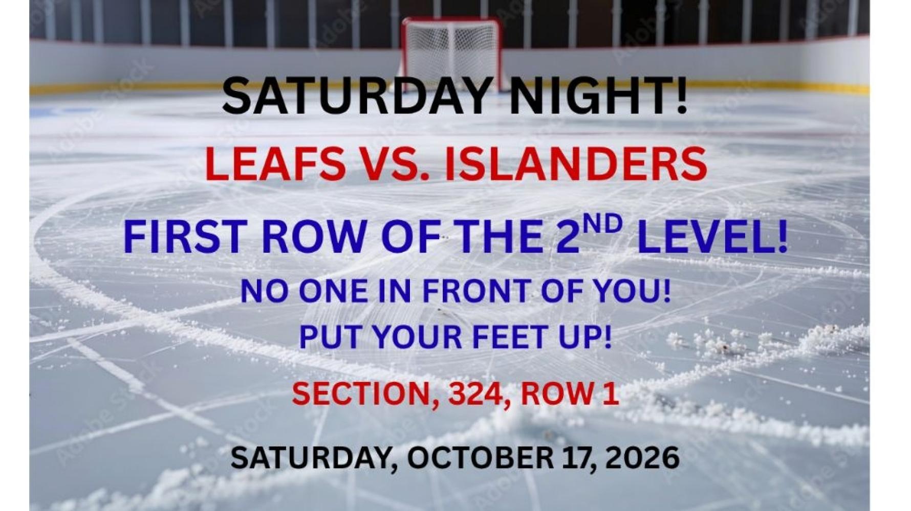 Leafs v Islanders - 1st Row
