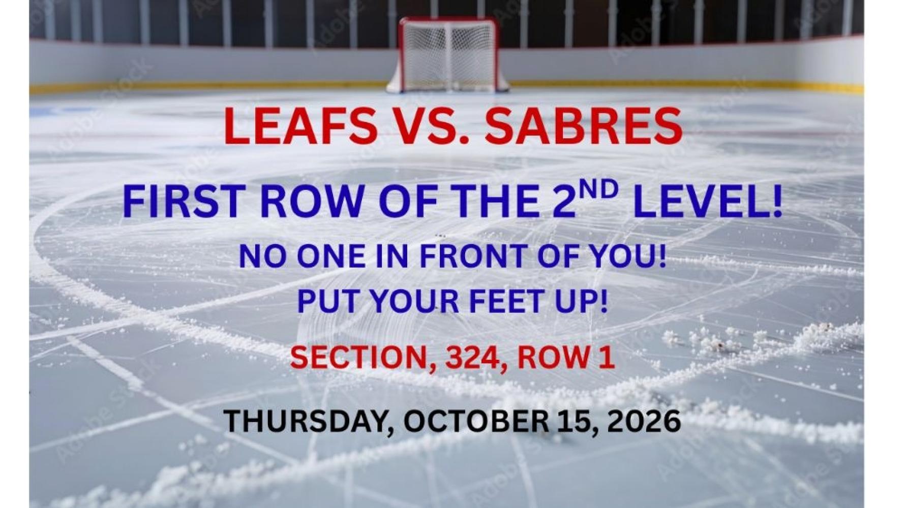 Leafs v Sabres - 1st Row Green