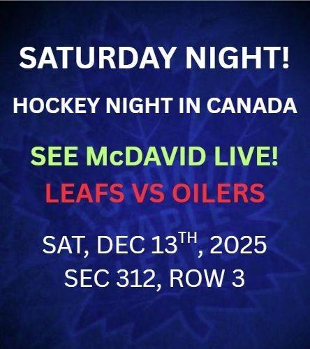 OILERS VS LEAFS SATURDAY NIGHT