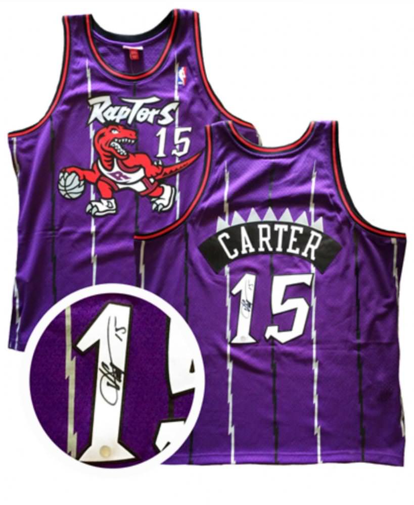 Razzall™ | Vince Carter Autographed Jersey Raptors Replica Purple 1995-1998